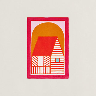 HERMES∽Tapis de plage Canoe H∽ビーチマット カノエH パリ☆ les-cabanes-beach-towel--
